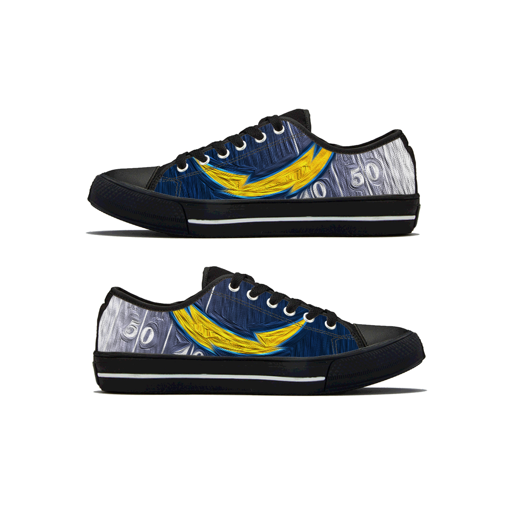Women's Los Angeles Chargers Low Top Canvas Sneakers 002